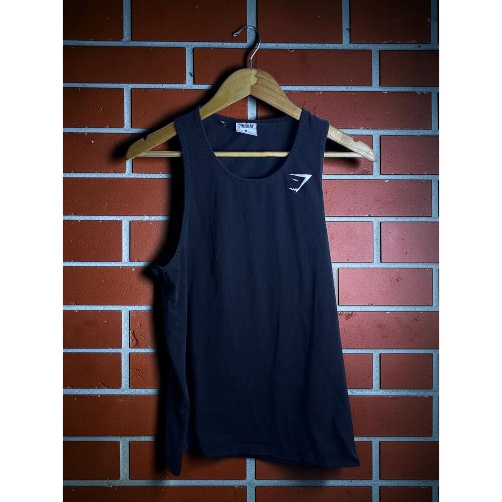 Gymshark Men's Medium Black Logo Workout Tank Top Sleeveless
